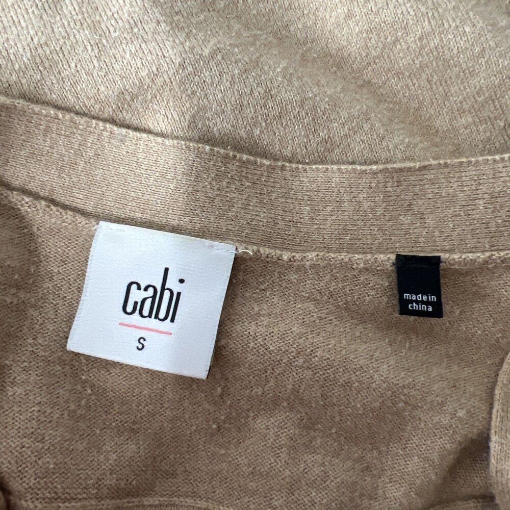 Cabi Sweater Women Small Camel Brown Button Up B-Side Cardigan Cotton Style 3711 - Picture 5 of 14
